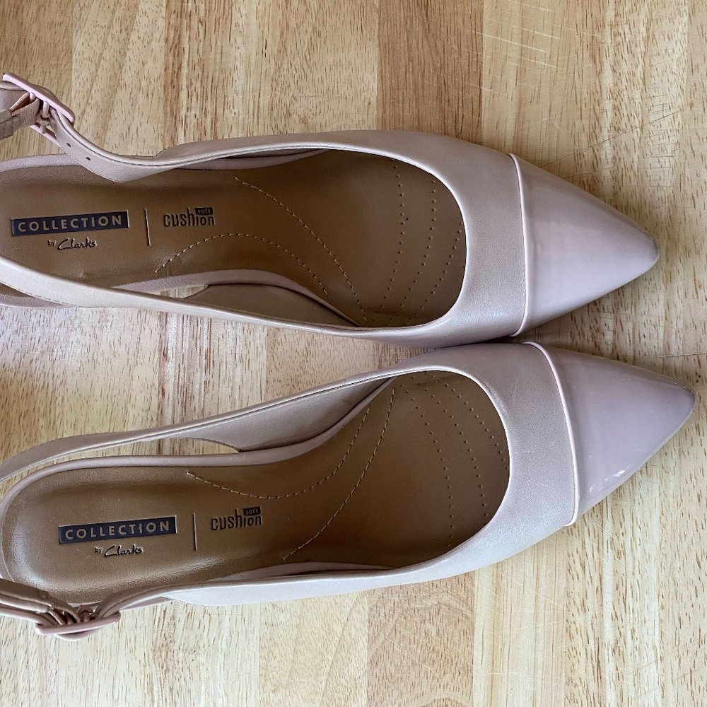 Collection by Clarks Soft Cushion Dusty Pink Point Toe Heels, Size 9.5